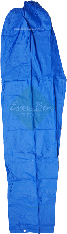 Blue PVC waterproof rain pants